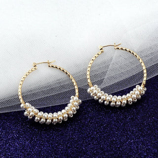 Round Temperament Small Pearl Earrings