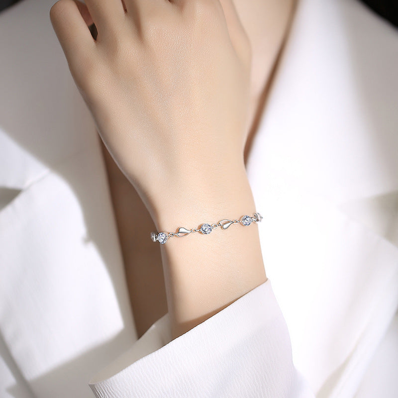 Heart of the Ocean Sterling Silver Austrian Crystal Bracelet