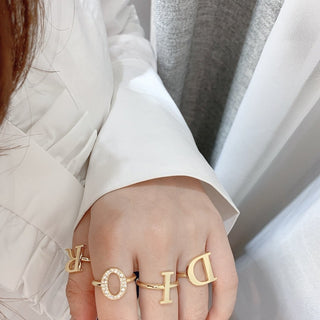Fashion letter stitching ring