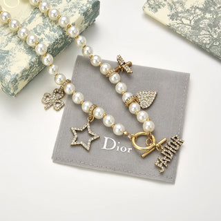 Fashion CD star heart pendant pearl necklace