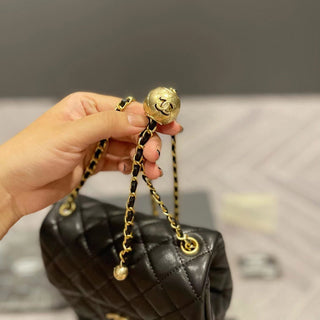 Small Golden Ball Rhombic Leather Rope Chain Bag Shoulder Bag