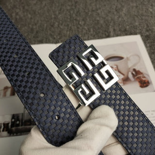 3 Colors Fashion check print square leather belt