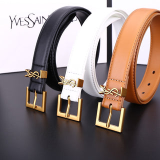 3 Colors Fashion Alphabet Buckle Ladies Leather Belt