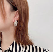 Luxurious Full Pearl Rhinestone Earrings