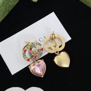 Fashion Double G Heart rhinestone earrings