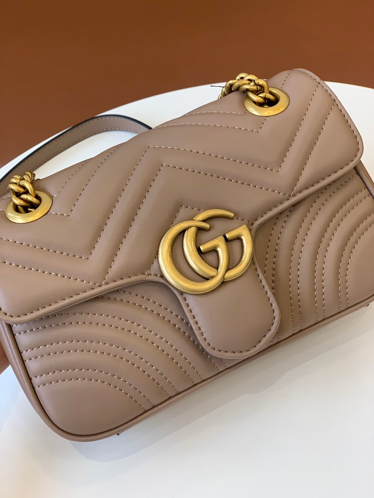 Fashion Women's Letter G locking Catch Wavy Leather Shoulder Bag Crossbody Bag
