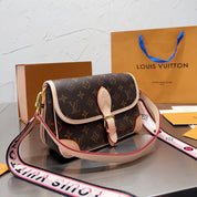Luxury Printed Colorful Strap Leather Crossbody Handbag