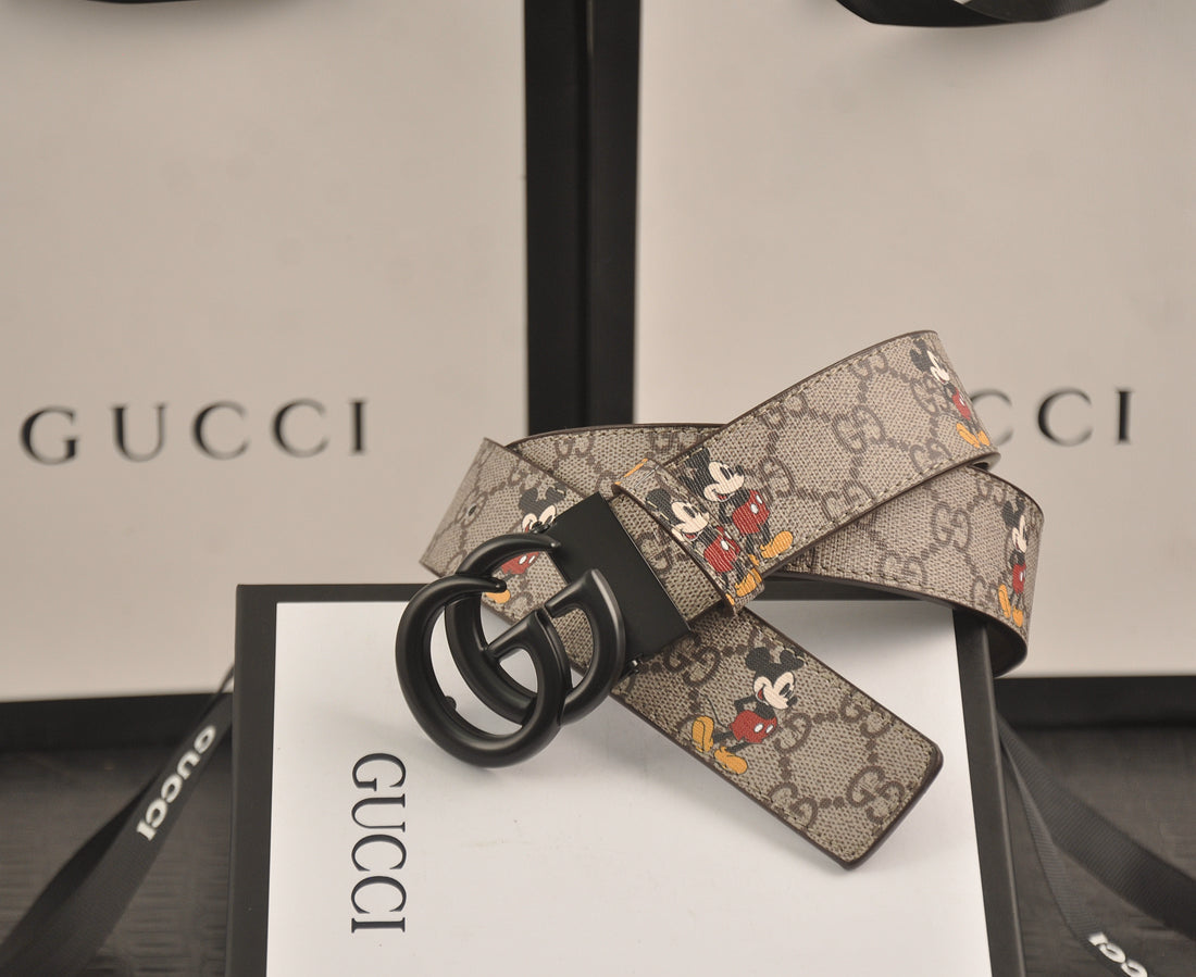 3-color luxury double G Mickey Mouse print belt