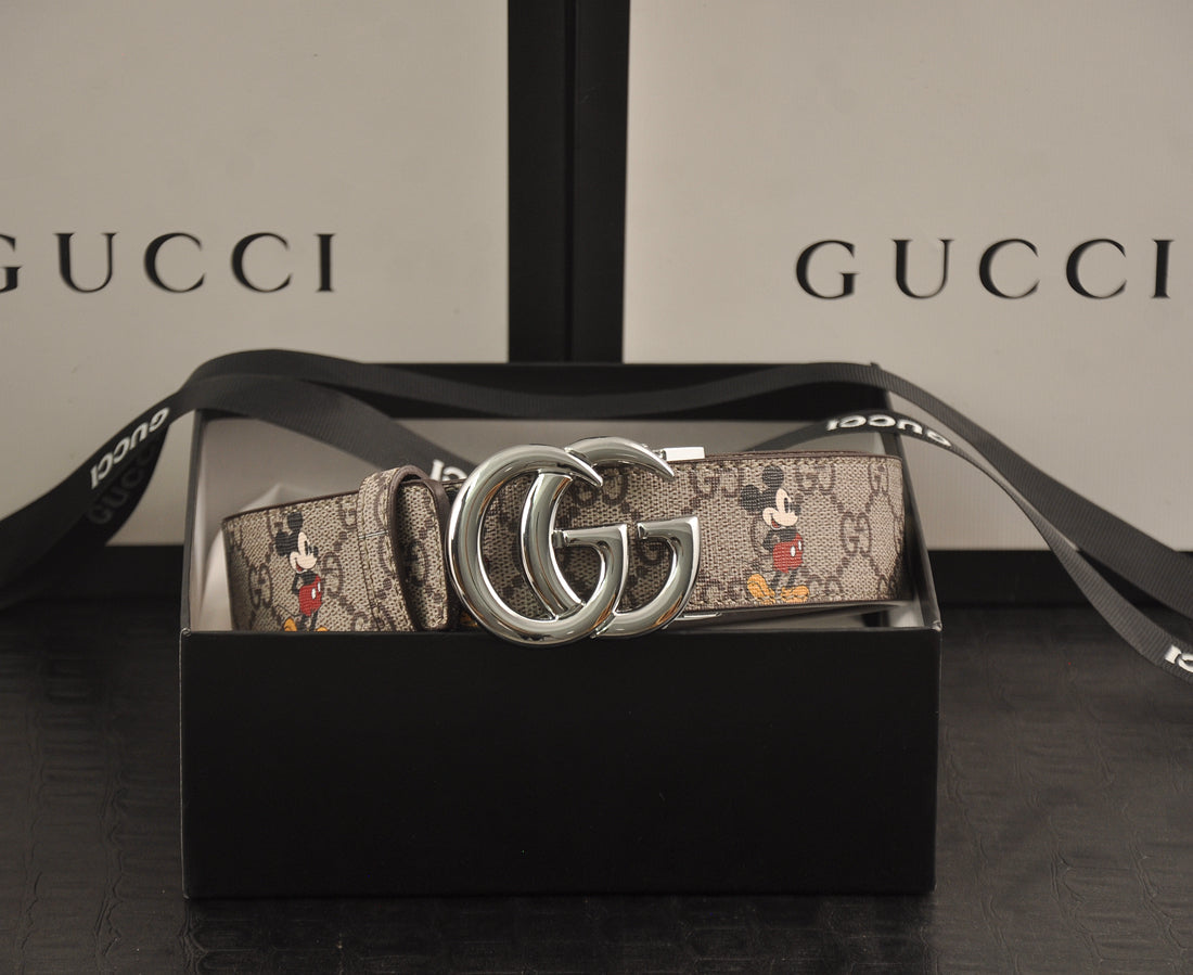 3-color luxury double G Mickey Mouse print belt