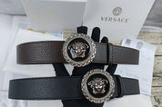 4 Colors Trendy Round Buckle Leather Belt