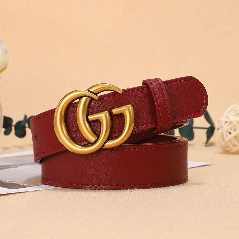 5 Colors Fashion Double G Letter Ladies Leather Belt