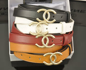 4 color fashion double C smooth surface belt