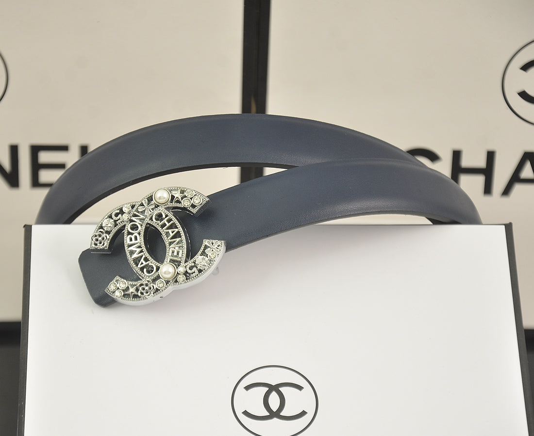 6 color luxury rhinestone pearl letter belt
