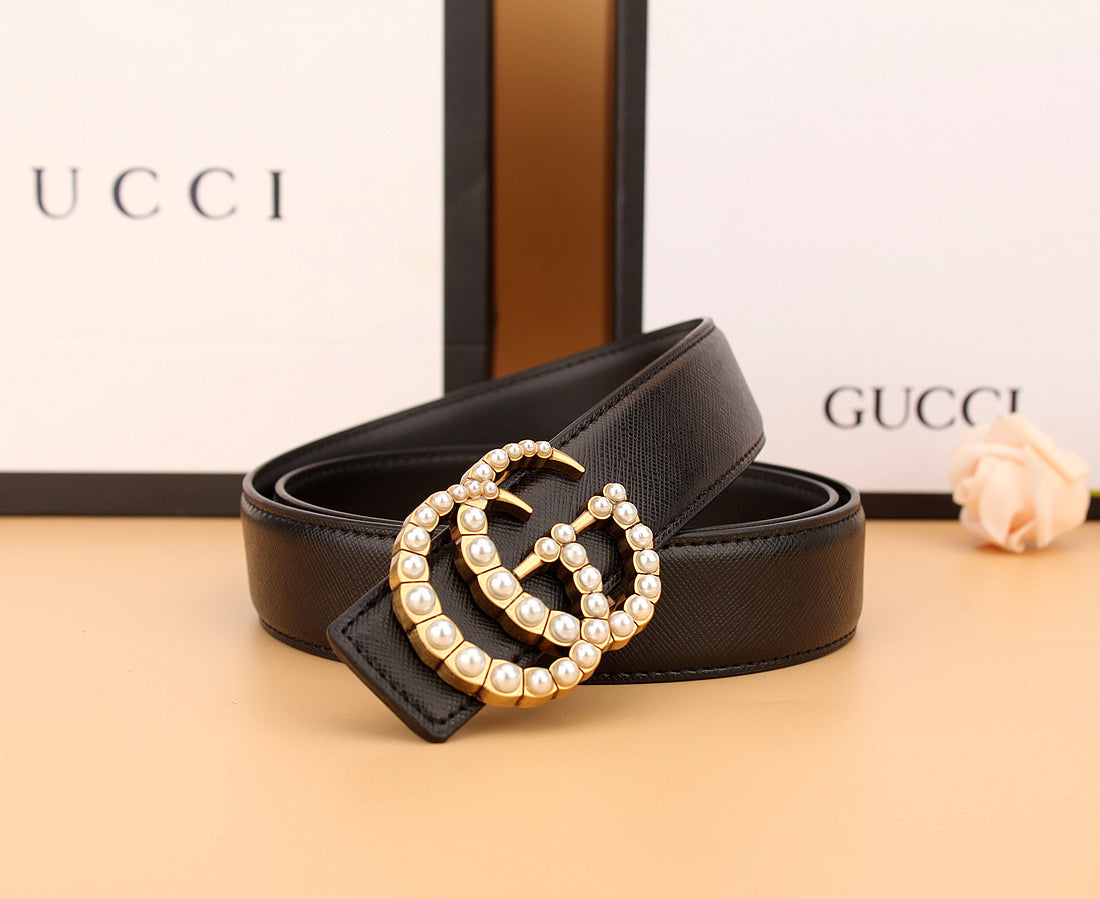 2 styles of luxury double G pearl belt