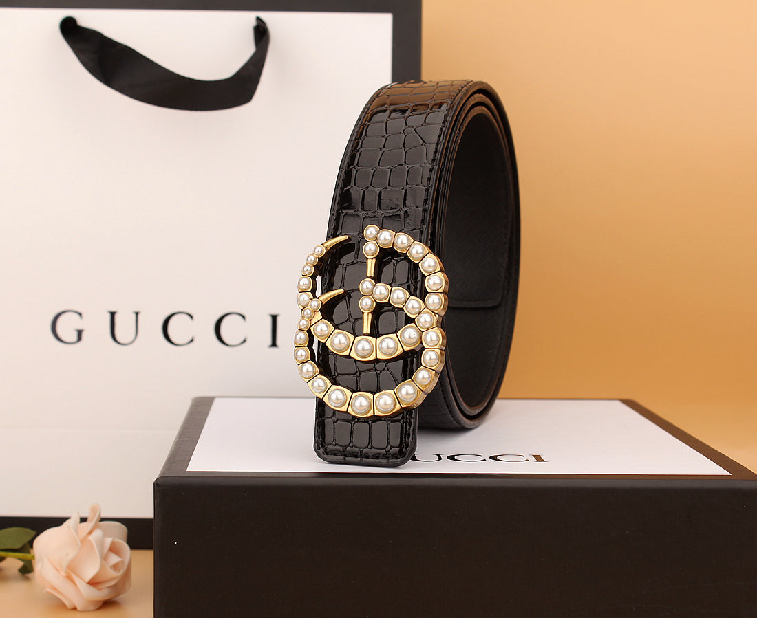 2 styles of luxury double G pearl belt