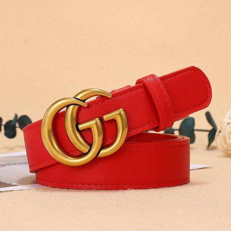 5 Colors Fashion Double G Letter Ladies Leather Belt