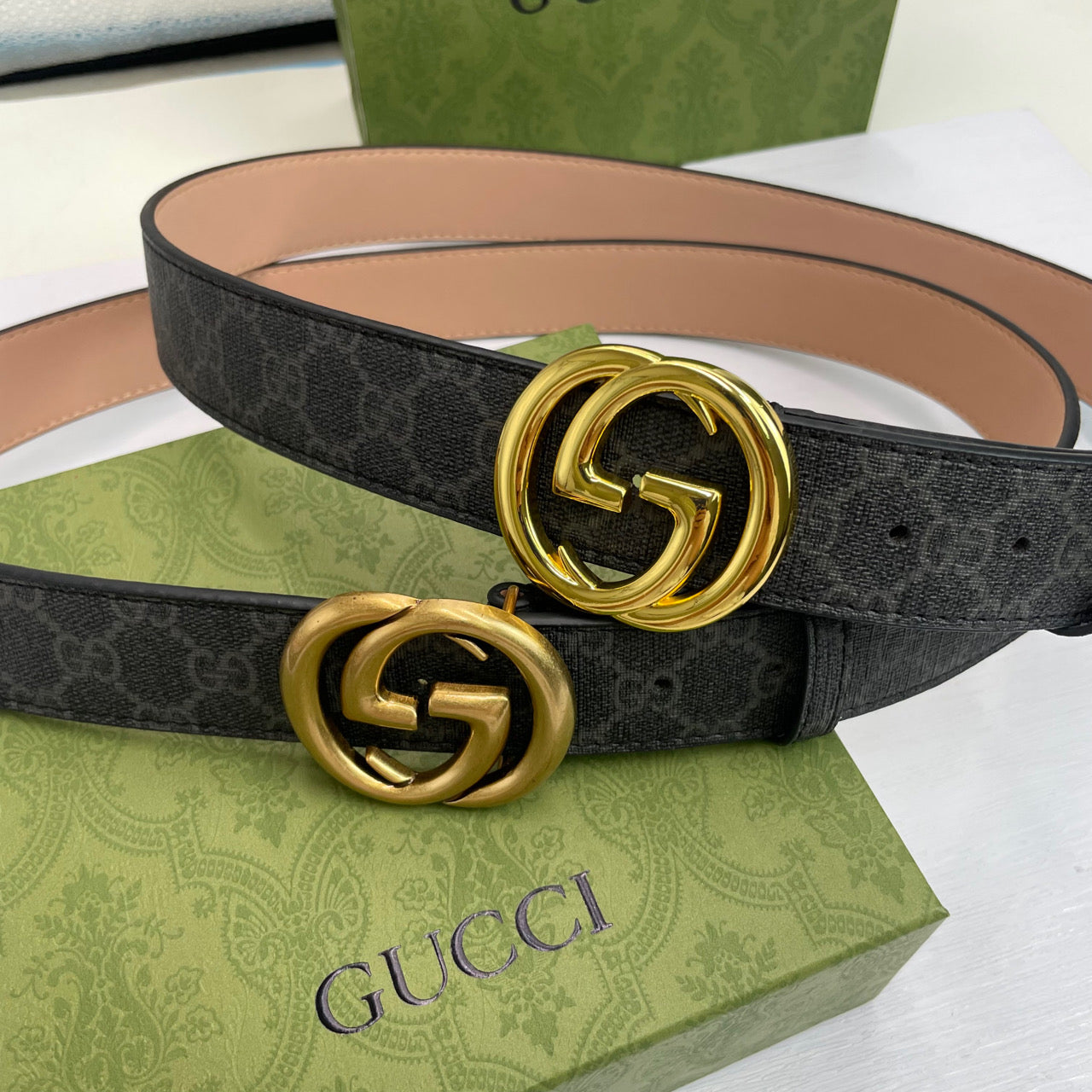 4 Colors Classic double G pattern printed belt