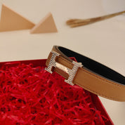 7 Colors Classic Letter Rhinestone Buckle Ladies Leather Belt