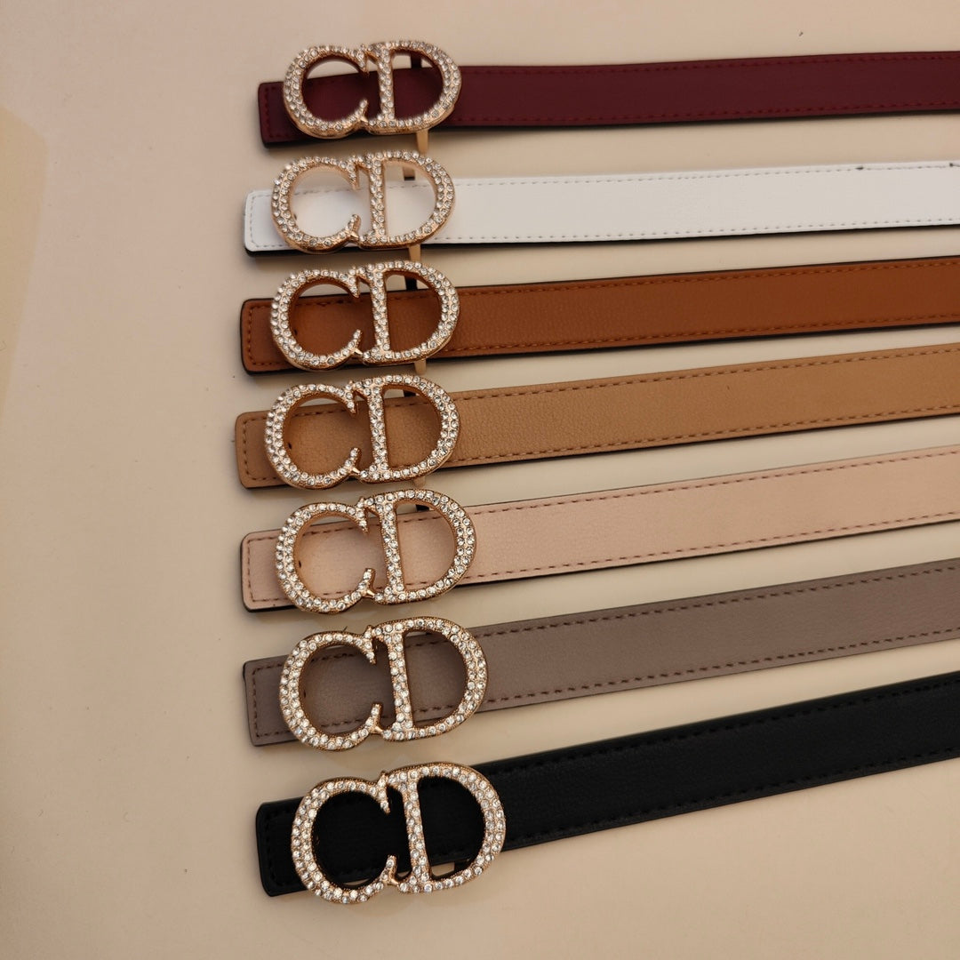 7 Colors Fashion Pearl Alphabet Ladies Leather Belt